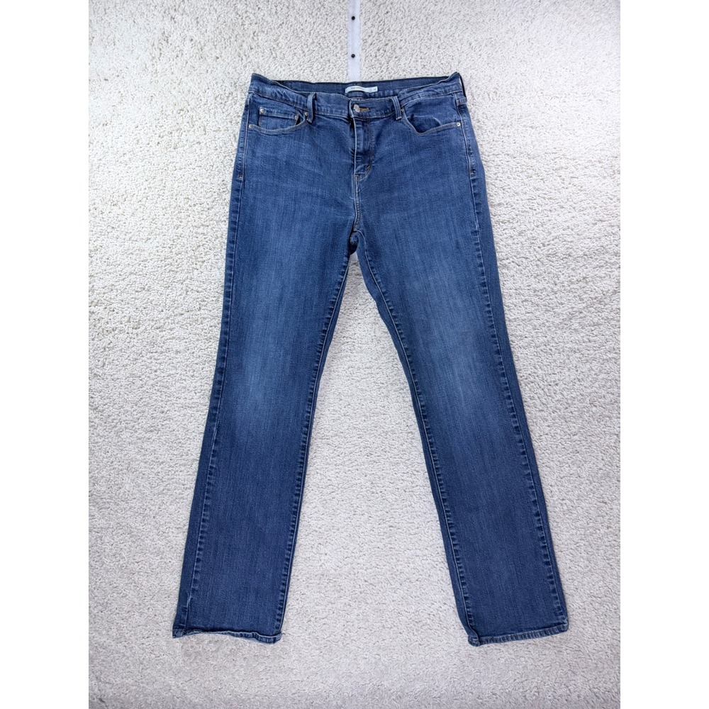 Levi's 505 Straight Jeans Women 14L Blue W32 L34 Stretch Classic Denim 14 Long